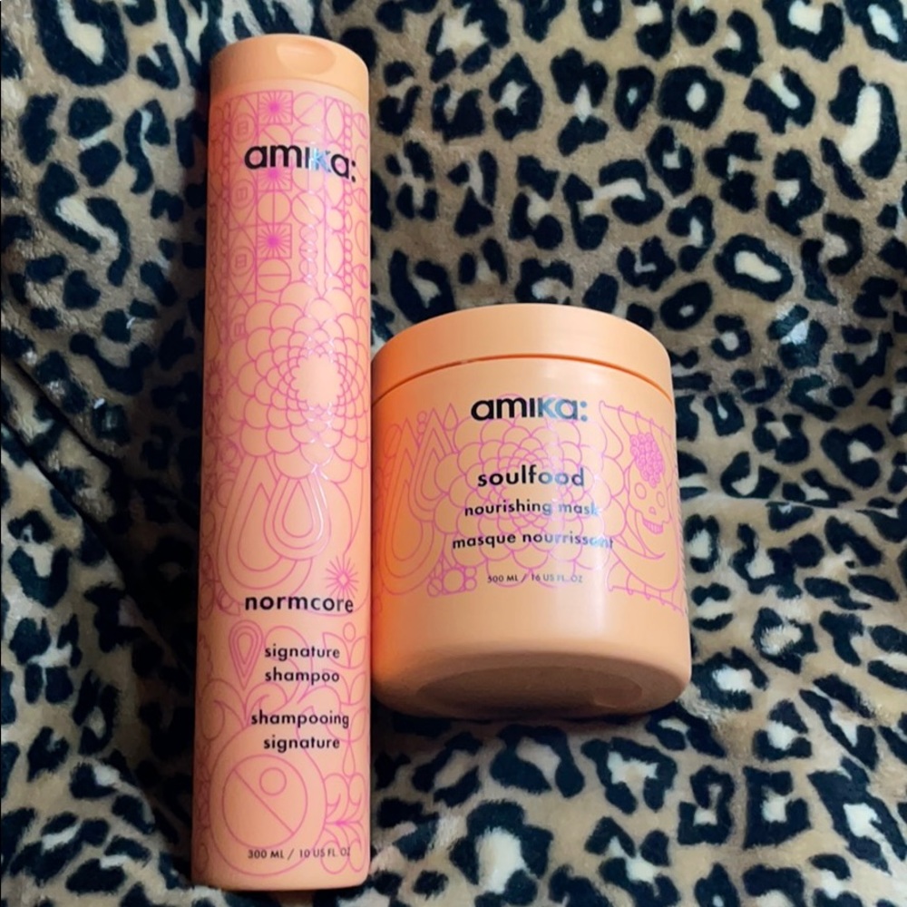 Amika Shampoo and Soulfood Hair Mask